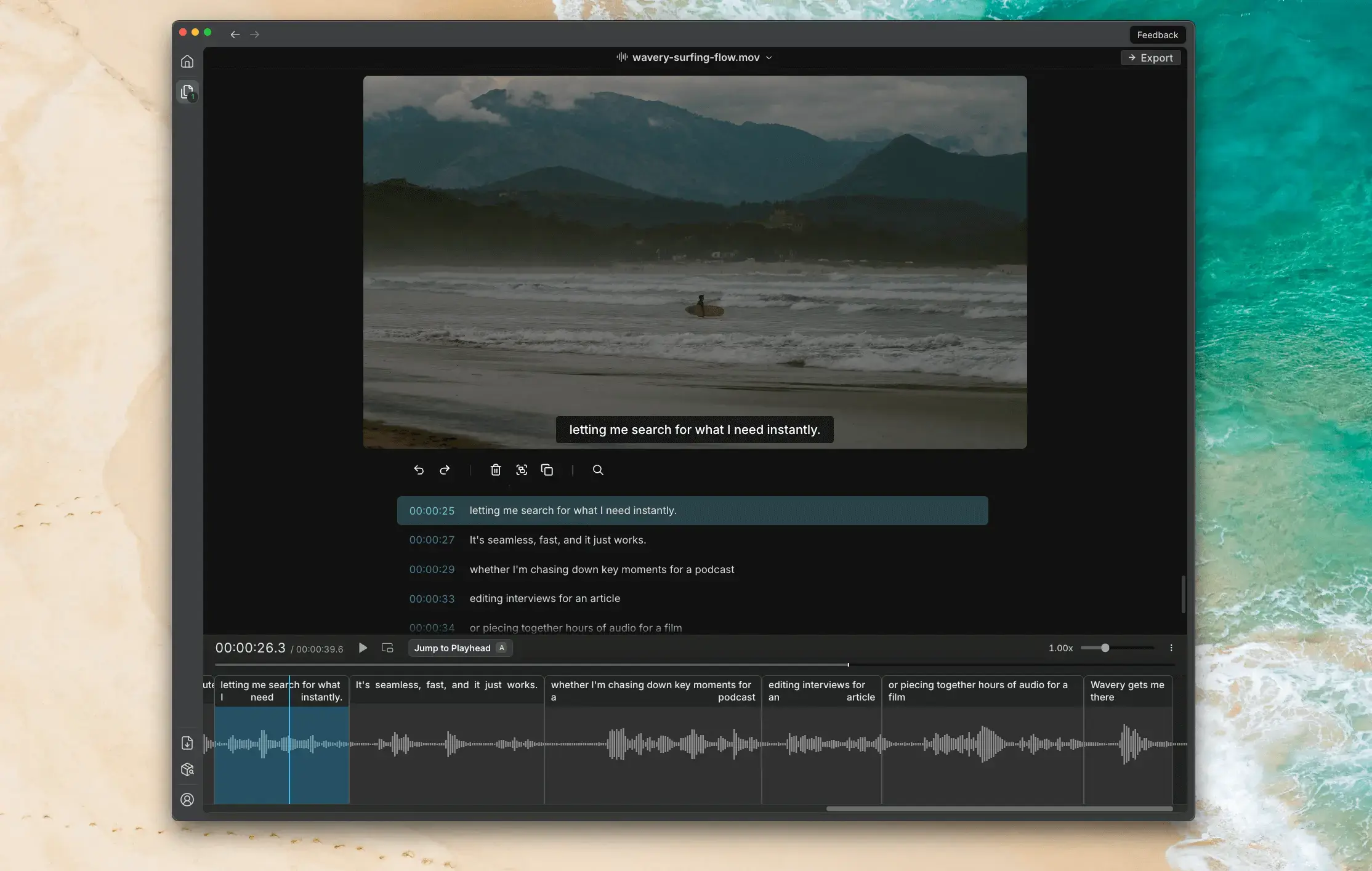 WhisperScript application screenshot